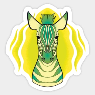 Green Zebra :: Safari Sticker